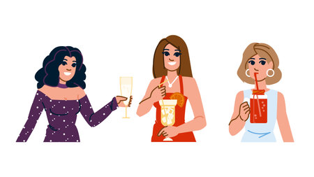 margarita woman cocktail vectorのイラスト素材