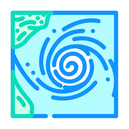 cyclone hurricane disaster color icon vector illustrationのイラスト素材