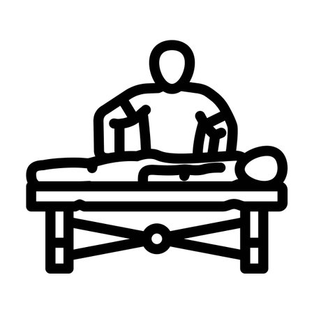 abhyanga ayurveda line icon vector illustrationのイラスト素材
