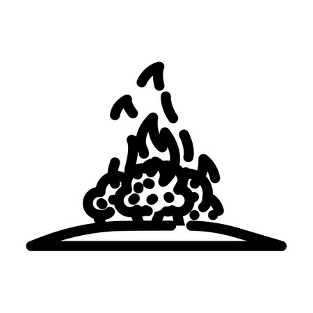 burning bush wildfire disaster line icon vector illustrationのイラスト素材