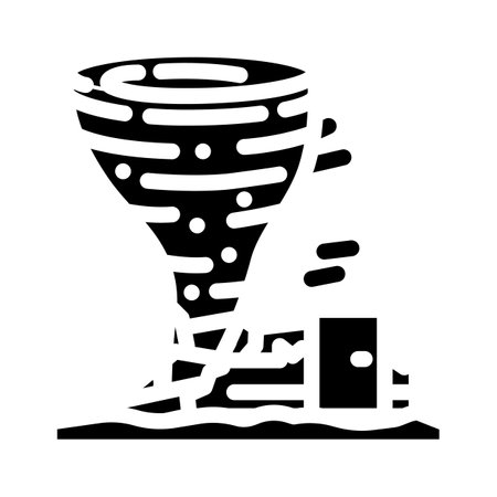 debris from hurricane hurricane disaster glyph icon vector illustrationのイラスト素材