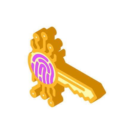 encryption biometric isometric icon vector illustrationのイラスト素材