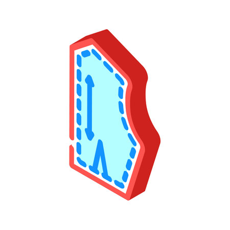seam allowance dressmaking fashion isometric icon vector illustrationのイラスト素材