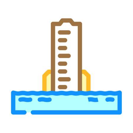 flood gauge disaster color icon vector illustrationのイラスト素材