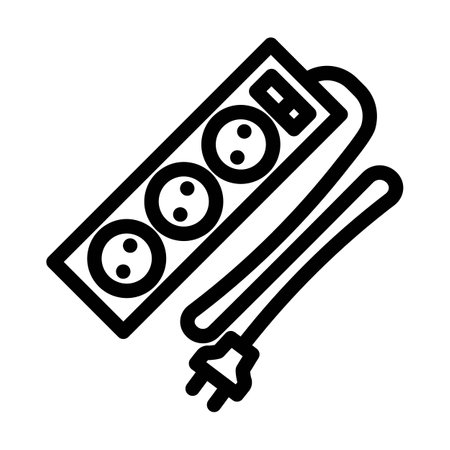 power strip energy conservation line icon vector illustration