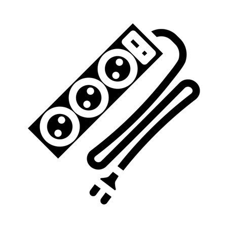 power strip energy conservation glyph icon vector illustrationのイラスト素材
