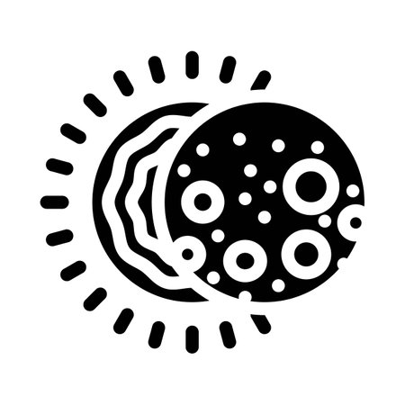 solar eclipse natural phenomena glyph icon vector illustrationのイラスト素材