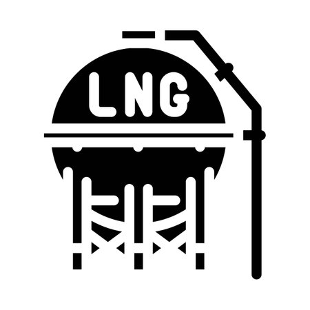 liquefied natural gas lng glyph icon vector illustrationのイラスト素材