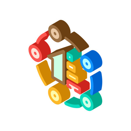 auditing energy conservation isometric icon vector illustrationのイラスト素材