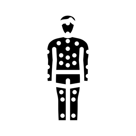 human body outline acupuncture glyph icon vector illustrationのイラスト素材