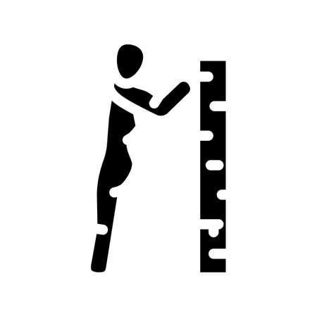 wall push ups pregnant fitness glyph icon vector illustrationのイラスト素材