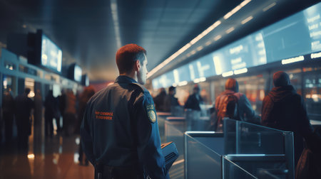 officer metal detector airportの素材