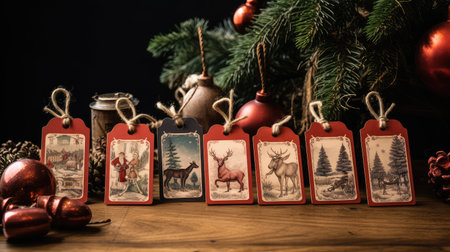 reindeer santa gift tagsの素材