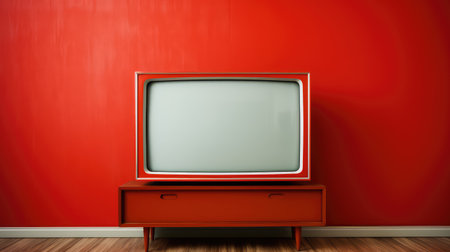 wall tv redの素材