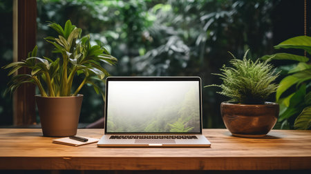 notepad laptop mockup deskの素材