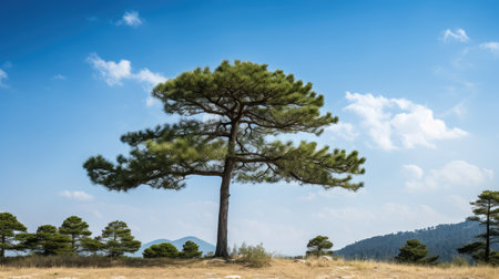 sky pine trees backgroundの素材