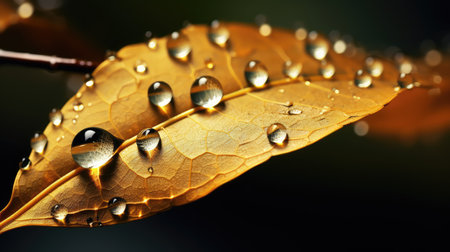 dew leaves and goldの素材