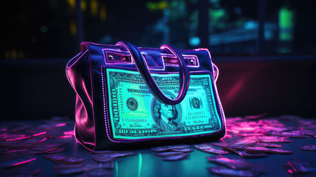 up neon money bagの素材