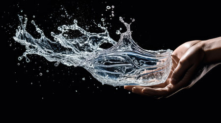 dynamic glass of water splashの素材