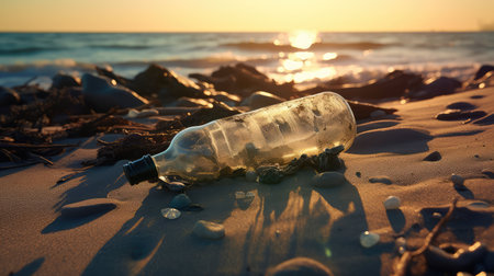 debris broken bottlesの素材