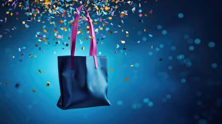 floating blue gift bagの素材