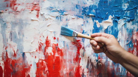 color red white and blue brushの素材