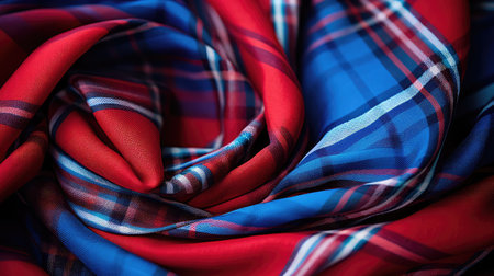 textile red and blue patternの素材
