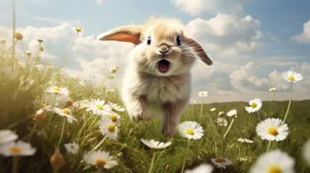 meadow spring animals drawnの素材