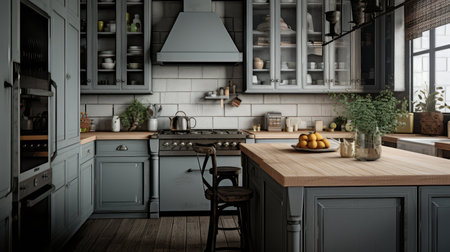 finish kitchen grey cabinetsの素材