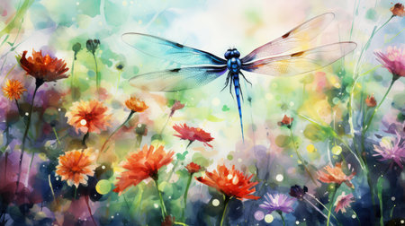 wings water color dragon flyの素材