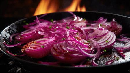 golden sliced red onionの素材