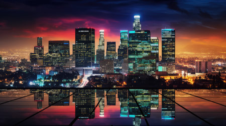 skyscraper office building los angelesの素材