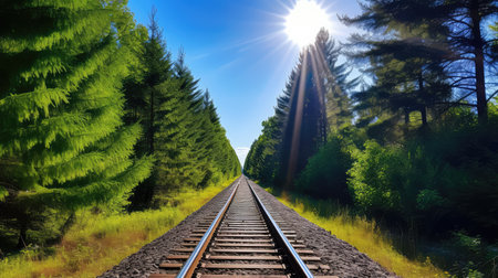 travel rail road tracksの素材