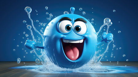 balloon splash water cartoonの素材