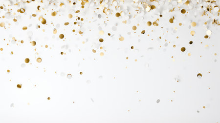 scene white and gold confetti backgroundの素材