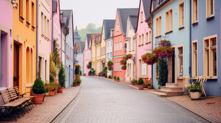 european pastel housesの素材