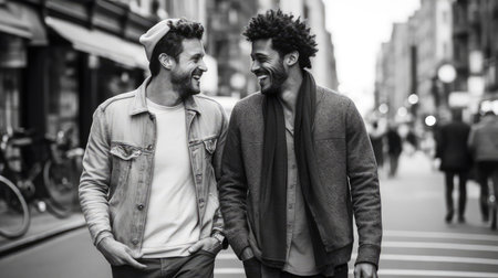 diversity black and white friendsの素材