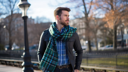 fashion blue and green plaidの素材