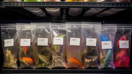 tetras fish in bagの素材