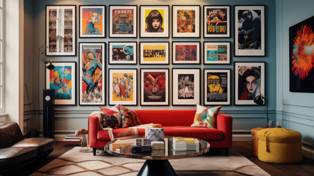 paintings posters on wallの素材