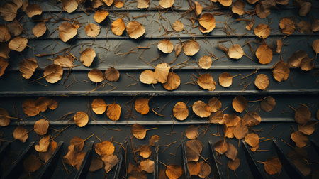 perspective leaves on roofの素材