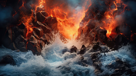 cascade water fireの素材