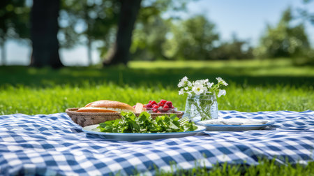 picnic blue and white ginghamの素材