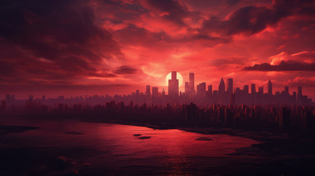 twilight red sunsetの素材