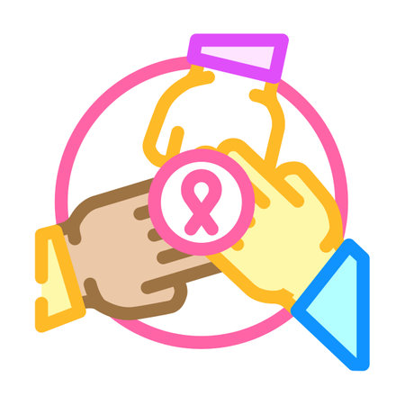 support group cancer treatment color icon vector illustrationのイラスト素材