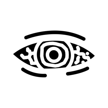 eye injuries household injury accident glyph icon vector illustrationのイラスト素材
