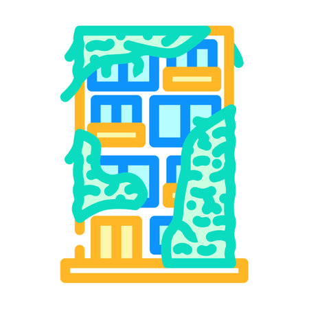 vegetated faÃ§ade green building color icon vector illustrationのイラスト素材
