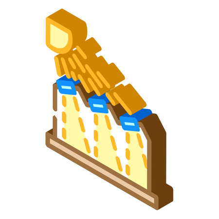 daylight harvesting green building isometric icon vector illustrationのイラスト素材