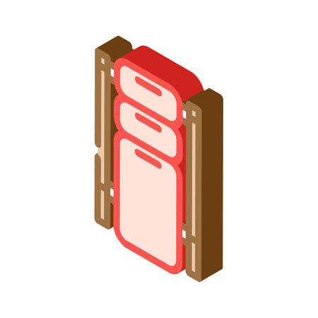 creeper car repair tool isometric icon vector illustrationのイラスト素材