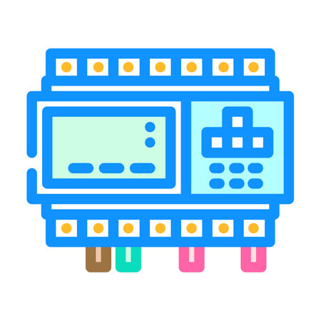 programmable logic controller plc color icon vector illustrationのイラスト素材